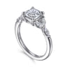 Adella - 14K White Gold Cushion Cut Diamond Engagement Ring - 0.4 ct