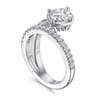 Margo - 14K White Gold Bezel Prong Cushion Cut Wrap Engagement Ring - 0.3 ct