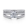 Rivah - 14K White Gold Split Shank Cushion Cut Diamond Engagement Ring - 0.5 ct