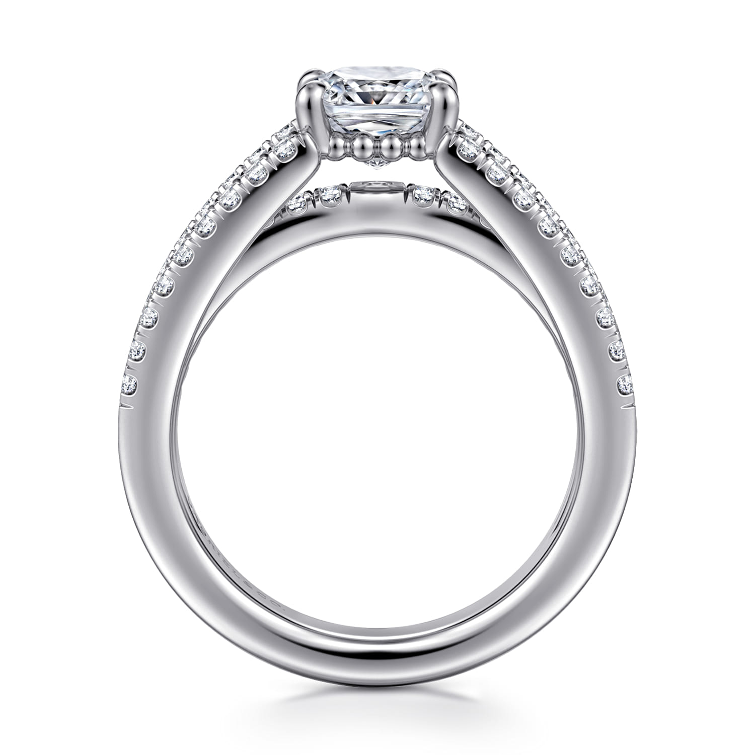 Rivah - 14K White Gold Split Shank Cushion Cut Diamond Engagement Ring - 0.5 ct - Shot 2