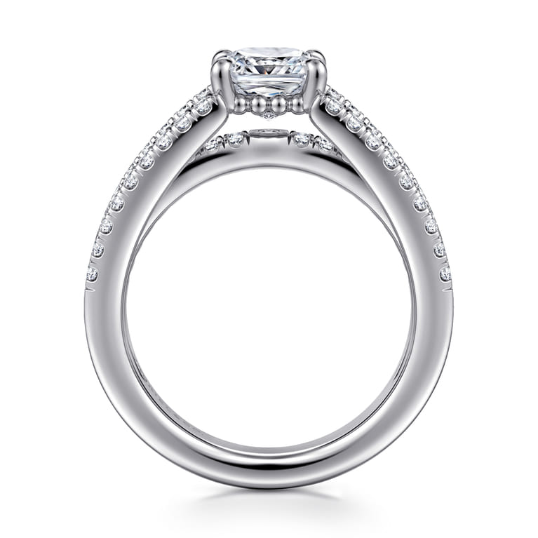 Rivah - 14K White Gold Split Shank Cushion Cut Diamond Engagement Ring - 0.5 ct - Shot 2