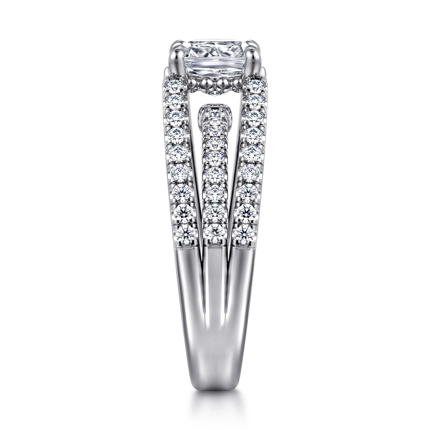 Rivah - 14K White Gold Split Shank Cushion Cut Diamond Engagement Ring - 0.5 ct - Shot 4