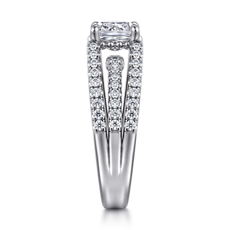 Rivah - 14K White Gold Split Shank Cushion Cut Diamond Engagement Ring - 0.5 ct - Shot 4