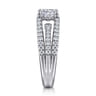 Rivah - 14K White Gold Split Shank Cushion Cut Diamond Engagement Ring - 0.5 ct