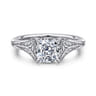 Taye - 14K White Gold Split Shank Cushion Cut Diamond Engagement Ring - 0.16 ct