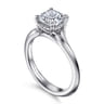Alden - 14K White Gold Split Shank Cushion Cut Diamond Engagement Ring - 0.05 ct