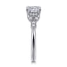 Brigida - Vintage Inspired 14K White Gold Cushion Cut Diamond Engagement Ring - 0.15 ct