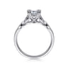 Celia - 14K White Gold Emerald Cut Diamond Engagement Ring - 0.07 ct