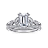 Celia - 14K White Gold Emerald Cut Diamond Engagement Ring - 0.07 ct