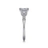 Celia - 14K White Gold Emerald Cut Diamond Engagement Ring - 0.07 ct