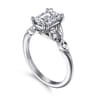 Celia - 14K White Gold Emerald Cut Diamond Engagement Ring - 0.08 ct
