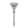 Celia - 14K White Gold Emerald Cut Diamond Engagement Ring - 0.08 ct
