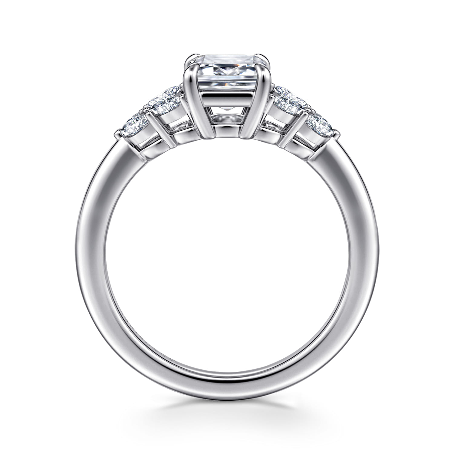 Cami - 14K White Gold Emerald Cut Diamond Engagement Ring - 0.3 ct - Shot 2