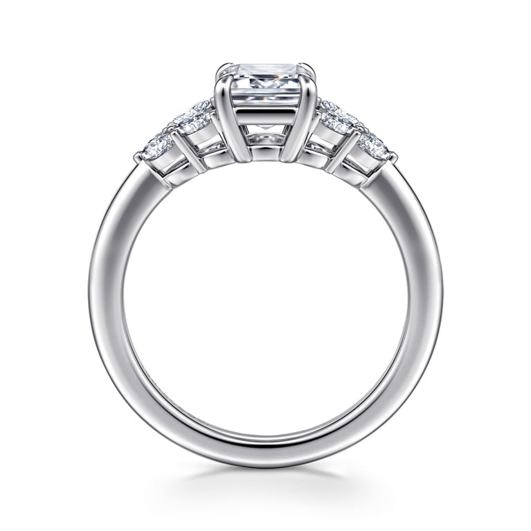 Cami - 14K White Gold Emerald Cut Diamond Engagement Ring - 0.3 ct - Shot 2