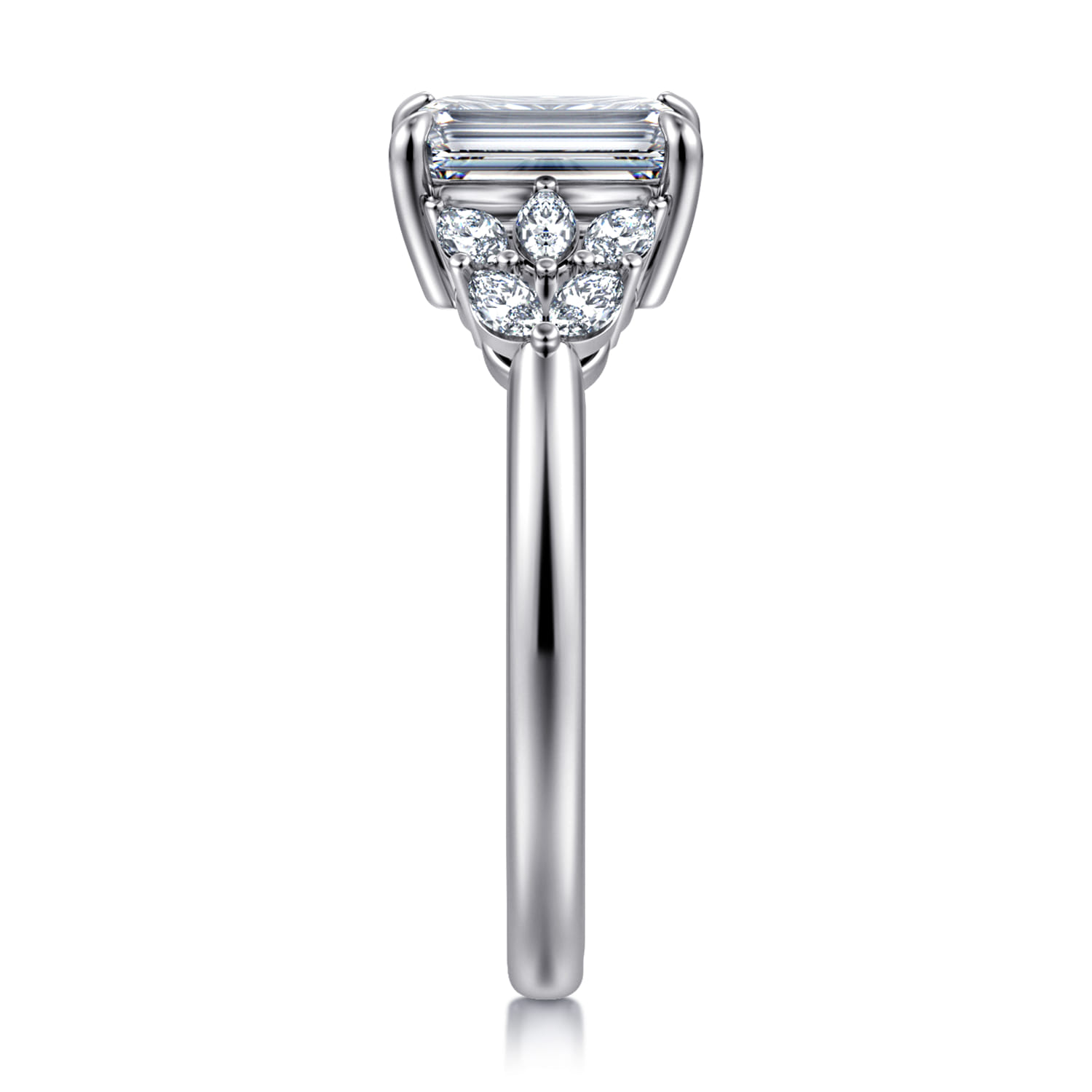Cami - 14K White Gold Emerald Cut Diamond Engagement Ring - 0.3 ct - Shot 4