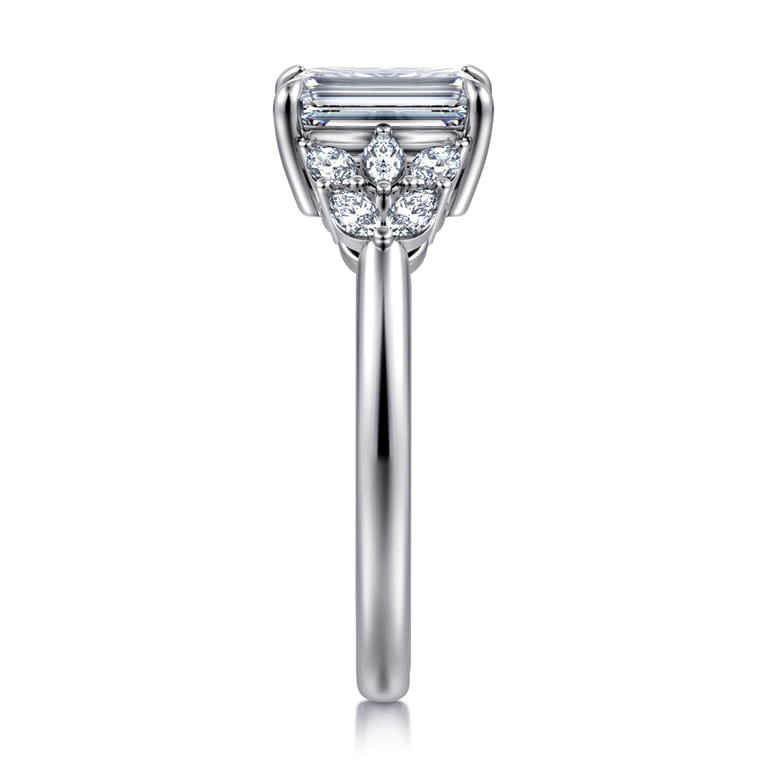 Cami - 14K White Gold Emerald Cut Diamond Engagement Ring - 0.3 ct - Shot 4