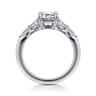 Adella - 14K White Gold Emerald Cut Diamond Engagement Ring - 0.4 ct