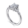 Adella - 14K White Gold Emerald Cut Diamond Engagement Ring - 0.4 ct