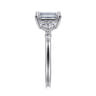 Adella - 14K White Gold Emerald Cut Diamond Engagement Ring - 0.4 ct