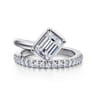 Margo - 14K White Gold Bezel Prong Emerald Cut Wrap Engagement Ring - 0.3 ct