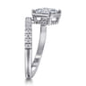 Margo - 14K White Gold Bezel Prong Emerald Cut Wrap Engagement Ring - 0.3 ct