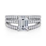 Rivah - 14K White Gold Split Shank Emerald Cut Diamond Engagement Ring - 0.5 ct