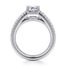 Rivah - 14K White Gold Split Shank Emerald Cut Diamond Engagement Ring - 0.5 ct