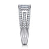 Rivah - 14K White Gold Split Shank Emerald Cut Diamond Engagement Ring - 0.5 ct