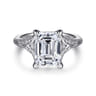 Taye - 14K White Gold Split Shank Emerald Cut Diamond Engagement Ring - 0.18 ct