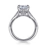 Taye - 14K White Gold Split Shank Emerald Cut Diamond Engagement Ring - 0.18 ct