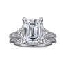 Taye - 14K White Gold Split Shank Emerald Cut Diamond Engagement Ring - 0.18 ct