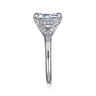 Taye - 14K White Gold Split Shank Emerald Cut Diamond Engagement Ring - 0.18 ct