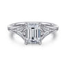Taye - 14K White Gold Split Shank Emerald Cut Diamond Engagement Ring - 0.16 ct