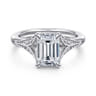 Taye - 14K White Gold Split Shank Emerald Cut Diamond Engagement Ring - 0.16 ct