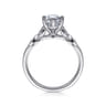 Celia - 14K White Gold 6 Prong Marquise Shape Diamond Engagement Ring - 0.07 ct