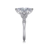 Celia - 14K White Gold 6 Prong Marquise Shape Diamond Engagement Ring - 0.07 ct