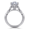 Eliza - Vintage Inspired 14K White Gold Split Shank Marquise Shape Diamond Engagement Ring - 0.08 ct