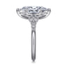 Eliza - Vintage Inspired 14K White Gold Split Shank Marquise Shape Diamond Engagement Ring - 0.08 ct