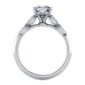 Eliza - Vintage Inspired 14K White Gold Split Shank Marquise Shape Diamond Engagement Ring - 0.07 ct