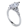 Eliza - Vintage Inspired 14K White Gold Split Shank Marquise Shape Diamond Engagement Ring - 0.07 ct