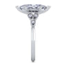 Eliza - Vintage Inspired 14K White Gold Split Shank Marquise Shape Diamond Engagement Ring - 0.07 ct