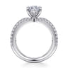 Elite - 14K White Gold Split Shank Marquise Shape Diamond Engagement Ring - 0.55 ct