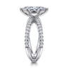 Elite - 14K White Gold Split Shank Marquise Shape Diamond Engagement Ring - 0.55 ct