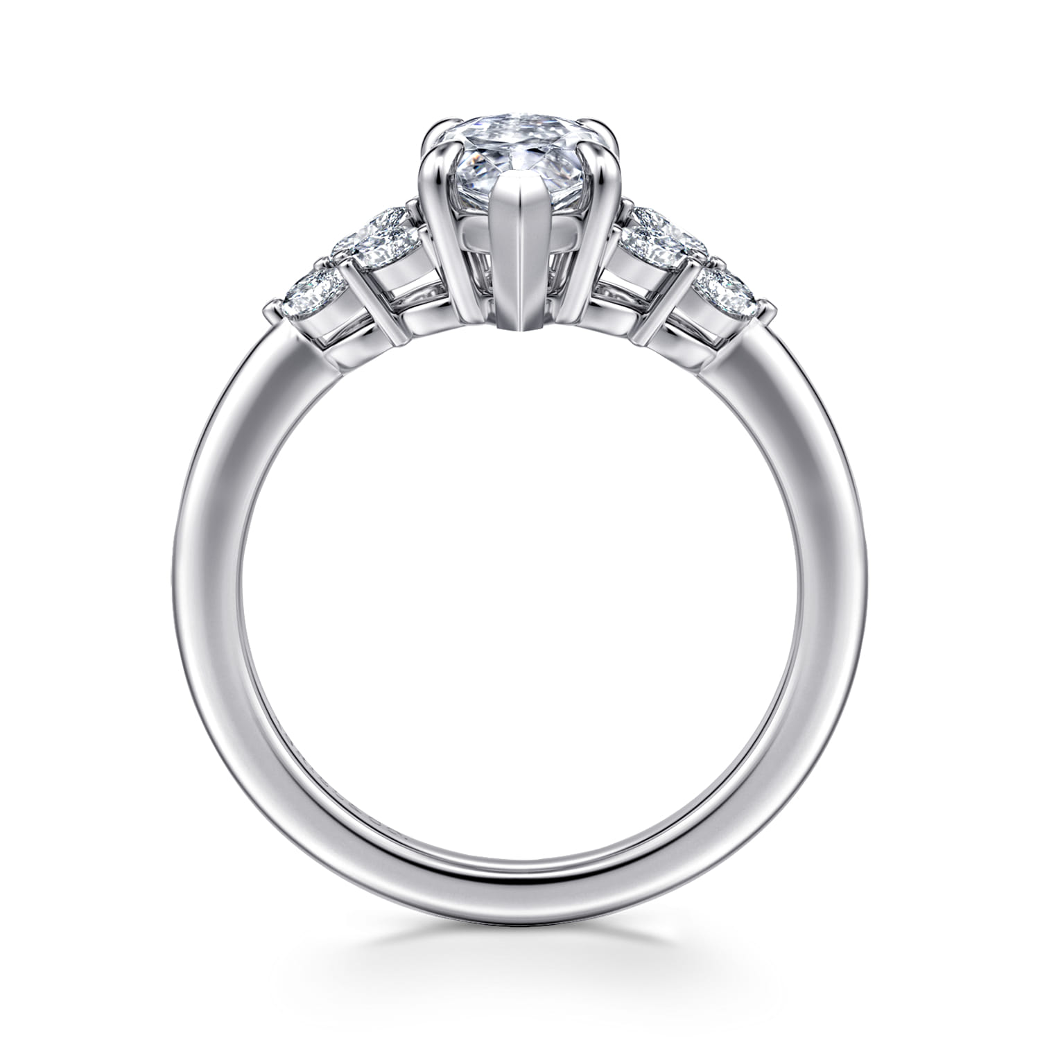 Cami - 14K White Gold Marquise Shape Diamond Engagement Ring - 0.3 ct - Shot 2
