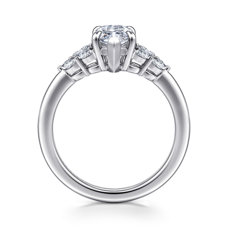 Cami - 14K White Gold Marquise Shape Diamond Engagement Ring - 0.3 ct - Shot 2
