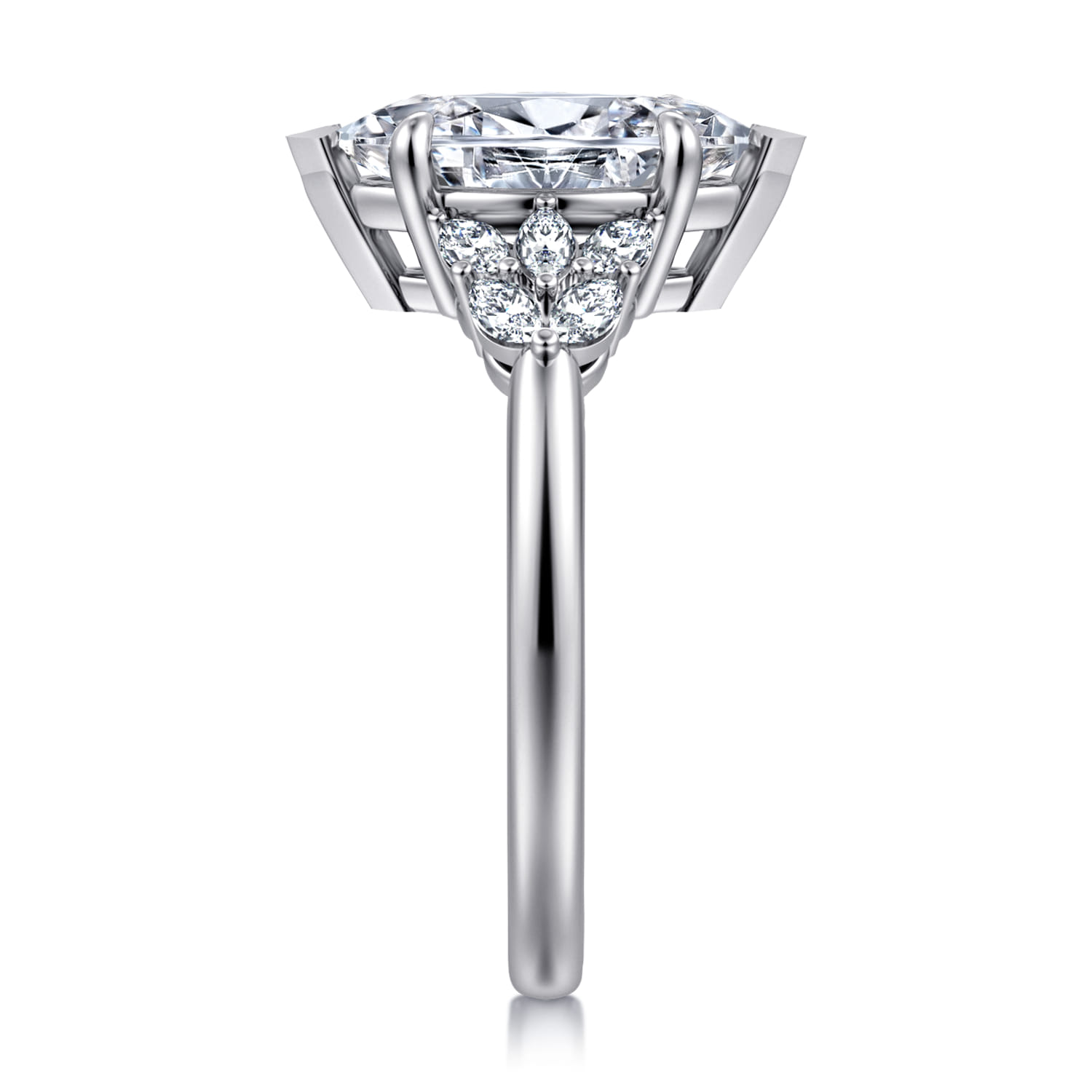 Cami - 14K White Gold Marquise Shape Diamond Engagement Ring - 0.3 ct - Shot 4