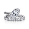 Margo - 14K White Gold Bezel Prong Marquise Shape Wrap Engagement Ring - 0.3 ct