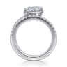 Margo - 14K White Gold Bezel Prong Marquise Shape Wrap Engagement Ring - 0.3 ct