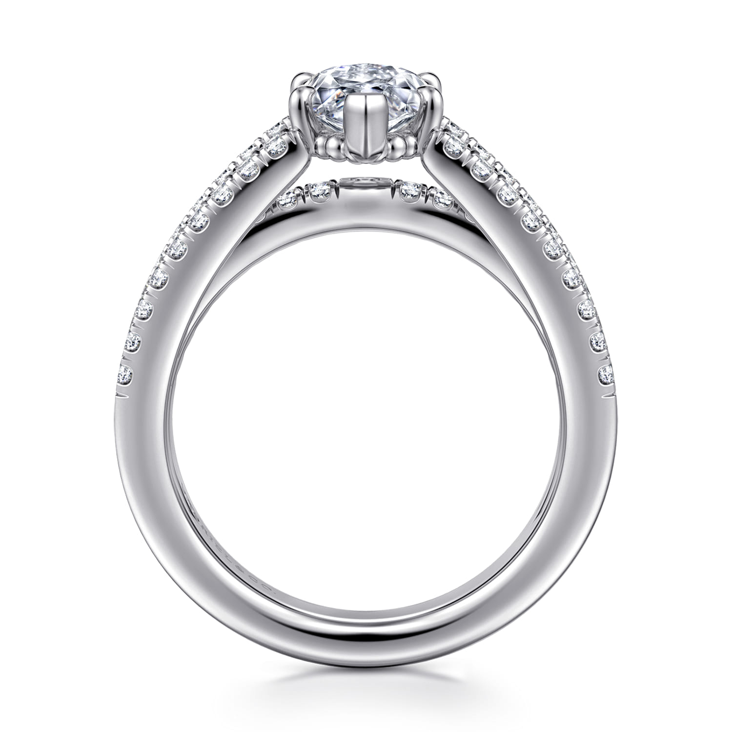 Rivah - 14K White Gold Split Shank Marquise Shape Diamond Engagement Ring - 0.5 ct - Shot 2