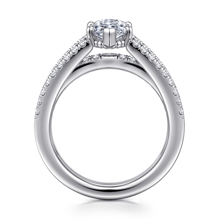 Rivah - 14K White Gold Split Shank Marquise Shape Diamond Engagement Ring - 0.5 ct - Shot 2